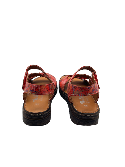 The Shoe Parlour by Phelans Shoes 284-55 Miruna Red Velcro Sandals