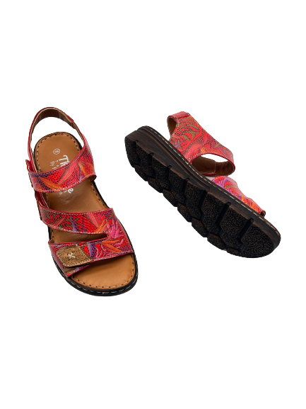 The Shoe Parlour by Phelans Shoes 284-55 Miruna Red Velcro Sandals