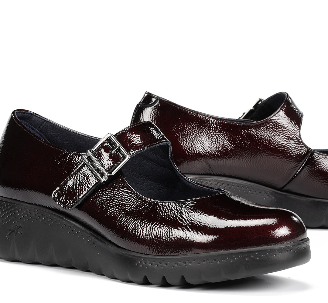 Fluchos F2247 Naplack Burdeos Burgundy Wedge Mary Jane