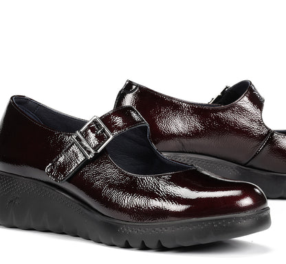Fluchos F2247 Naplack Burdeos Burgundy Wedge Mary Jane