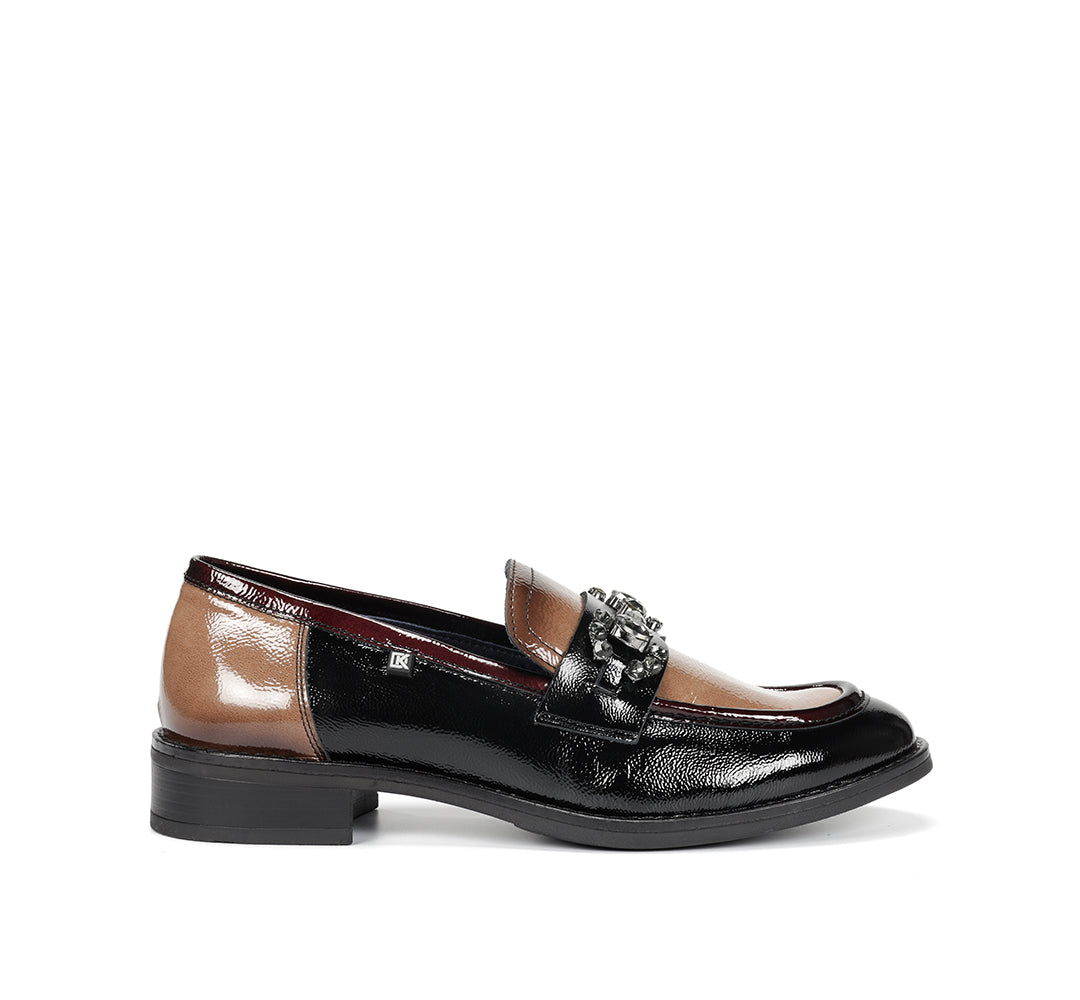 Dorking by Fluchos D9118 Nanna Black, Marmota & Burdeos Slip On Shoes