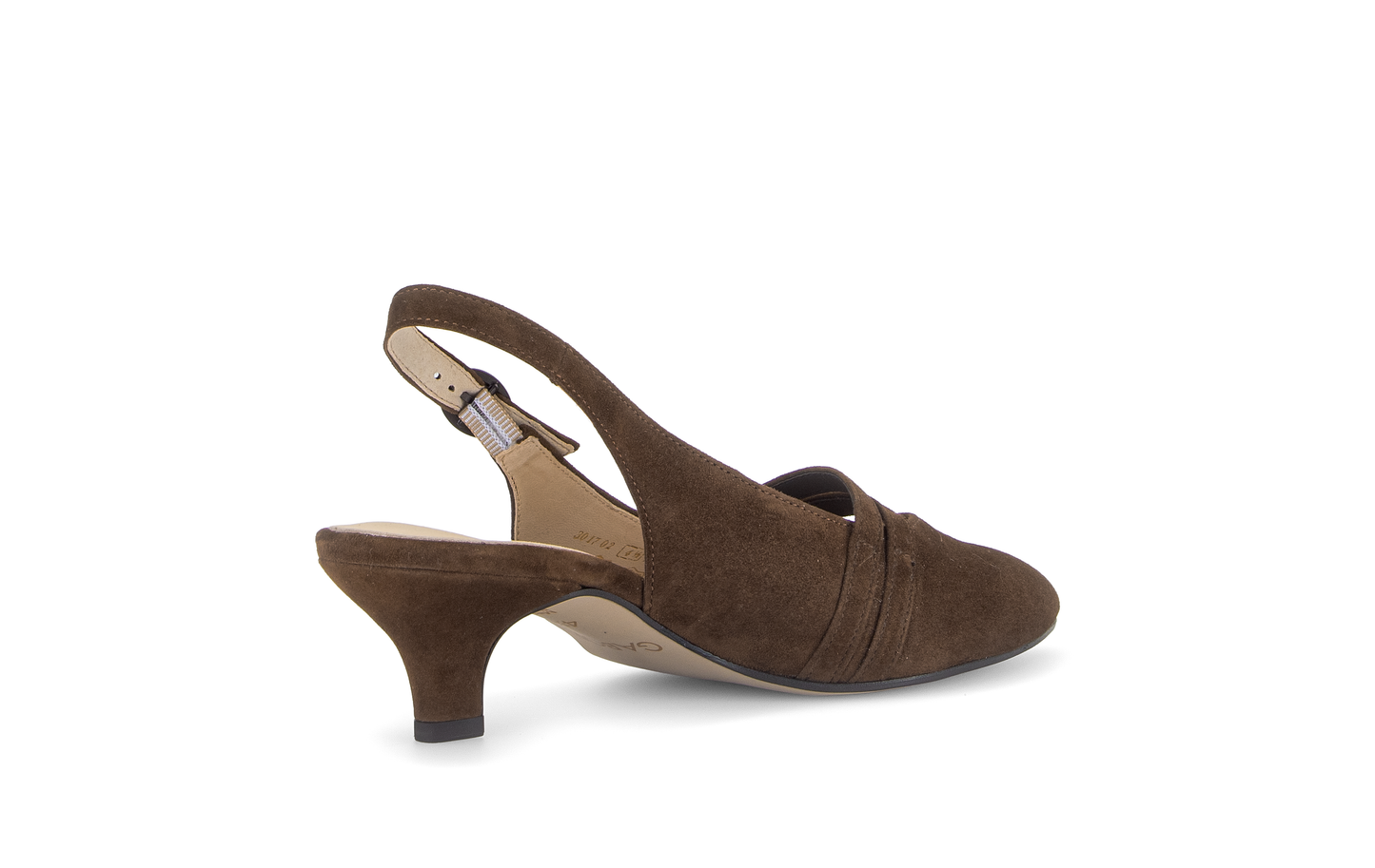 Gabor Comfort 3017.02.002 Cacao Brown Suede G Fit Slingback Heels