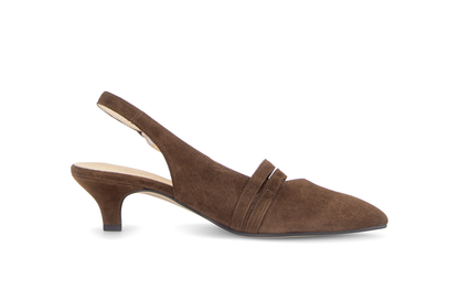 Gabor Comfort 3017.02.002 Cacao Brown Suede G Fit Slingback Heels