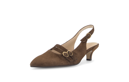 Gabor Comfort 3017.02.002 Cacao Brown Suede G Fit Slingback Heels