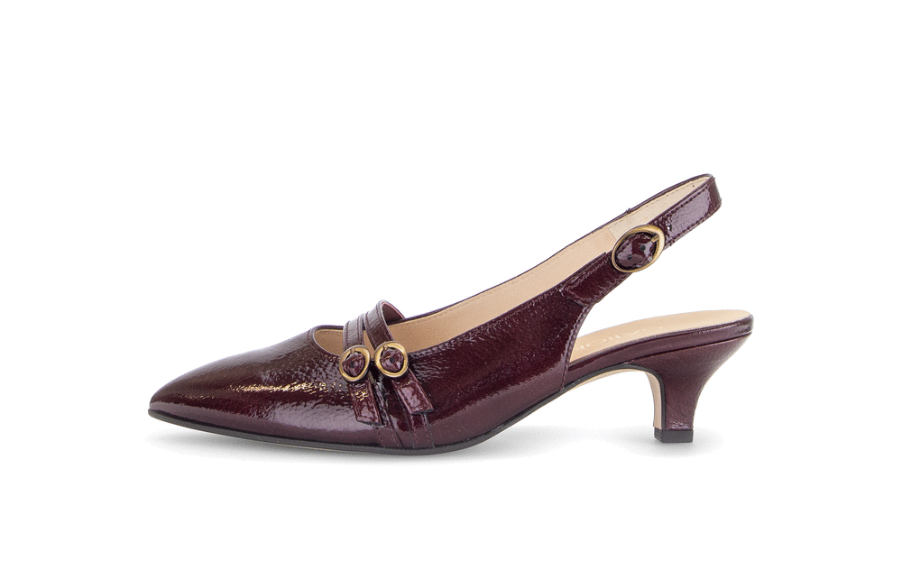Gabor Comfort 3017.02.004 Mulberry Patent G Fit Slingback Heels