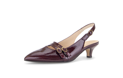 Gabor Comfort 3017.02.004 Mulberry Patent G Fit Slingback Heels