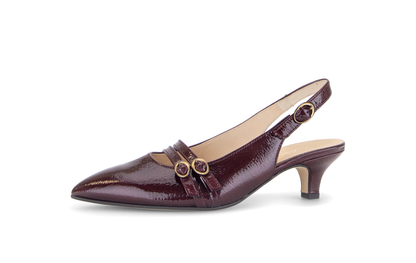 Gabor Comfort 3017.02.004 Mulberry Patent G Fit Slingback Heels