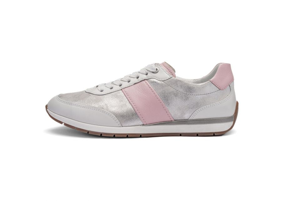 Ara 12-50904 04 Portofino G Fit Silver Metallic & Pink Trainers
