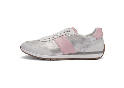 Ara 12-50904 04 Portofino G Fit Silver Metallic & Pink Trainers