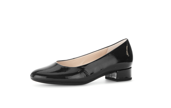 Gabor 31.320.97 Black Patent Slip On Pump Heels