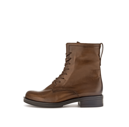 Gabor 31.791.28 Brown Lace Ankle Boots with Side Zip