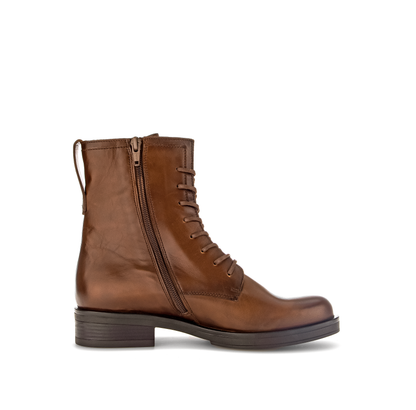 Gabor 31.791.28 Brown Lace Ankle Boots with Side Zip