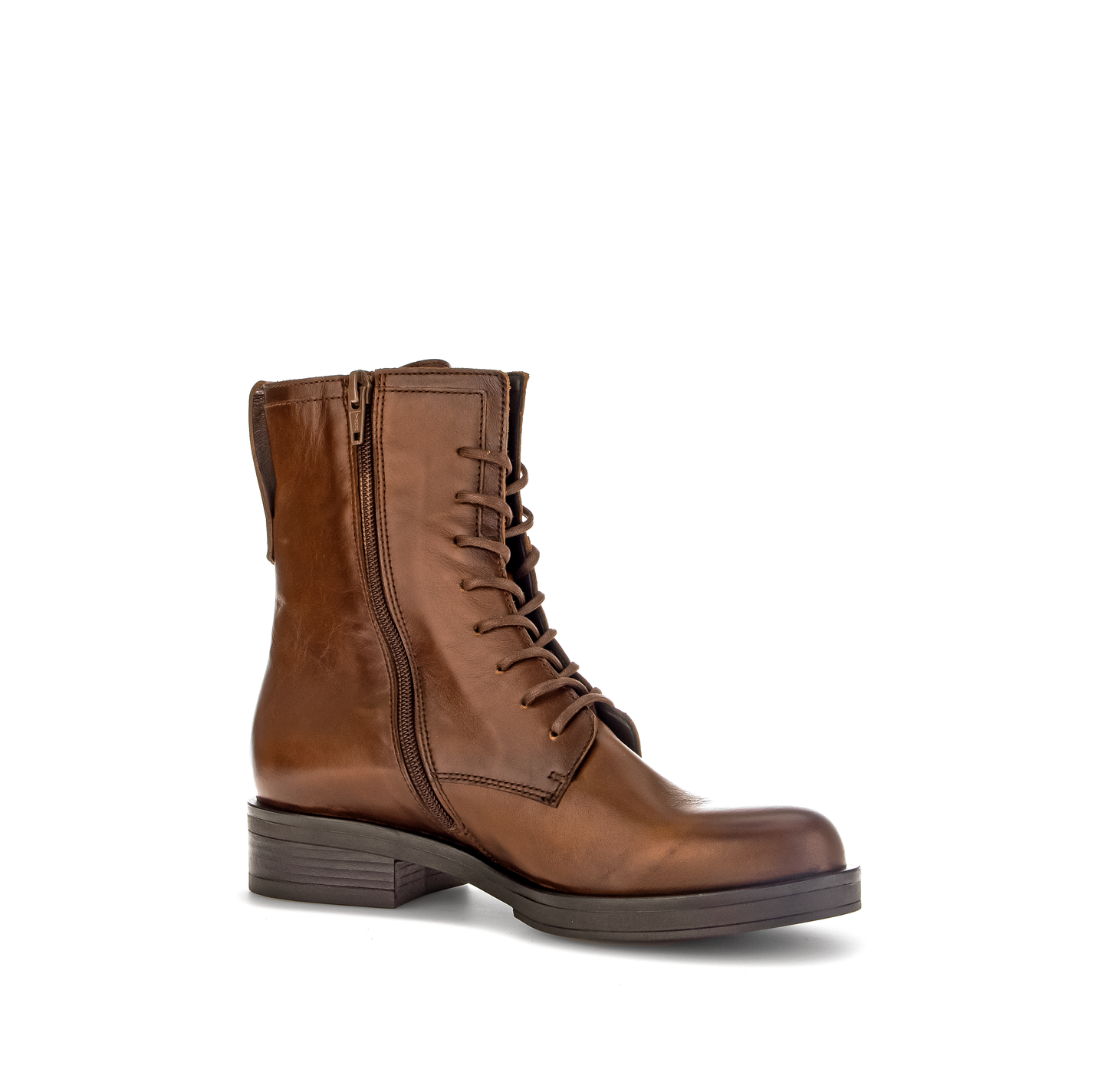 Gabor 31.791.28 Brown Lace Ankle Boots with Side Zip