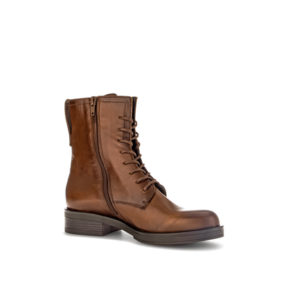 Gabor 31.791.28 Brown Lace Ankle Boots with Side Zip