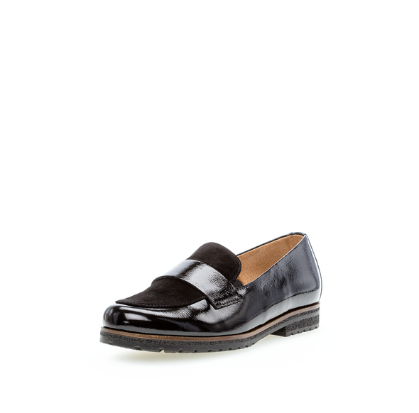 Gabor 32.042.37 Comfort G Fit Black Slip On Loafers