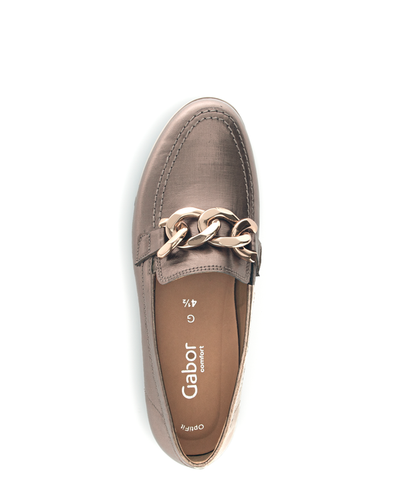Gabor 32.415.12 Comfort G Fit Bronze Moccasins with Chain