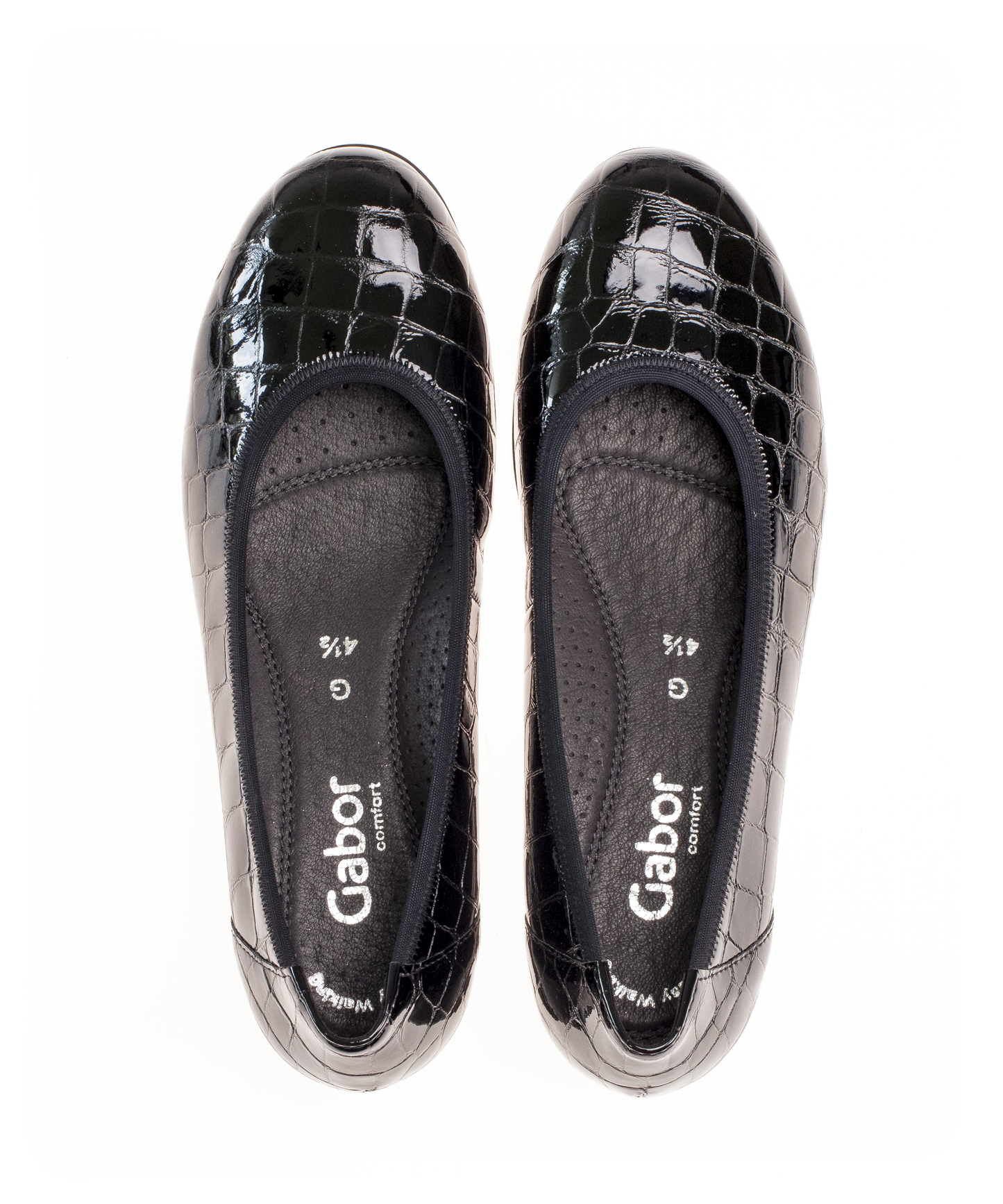 Gabor 32.620.87 Comfort Black Croc Slip On Pumps