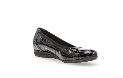 Gabor 32.620.87 Comfort Black Croc Slip On Pumps