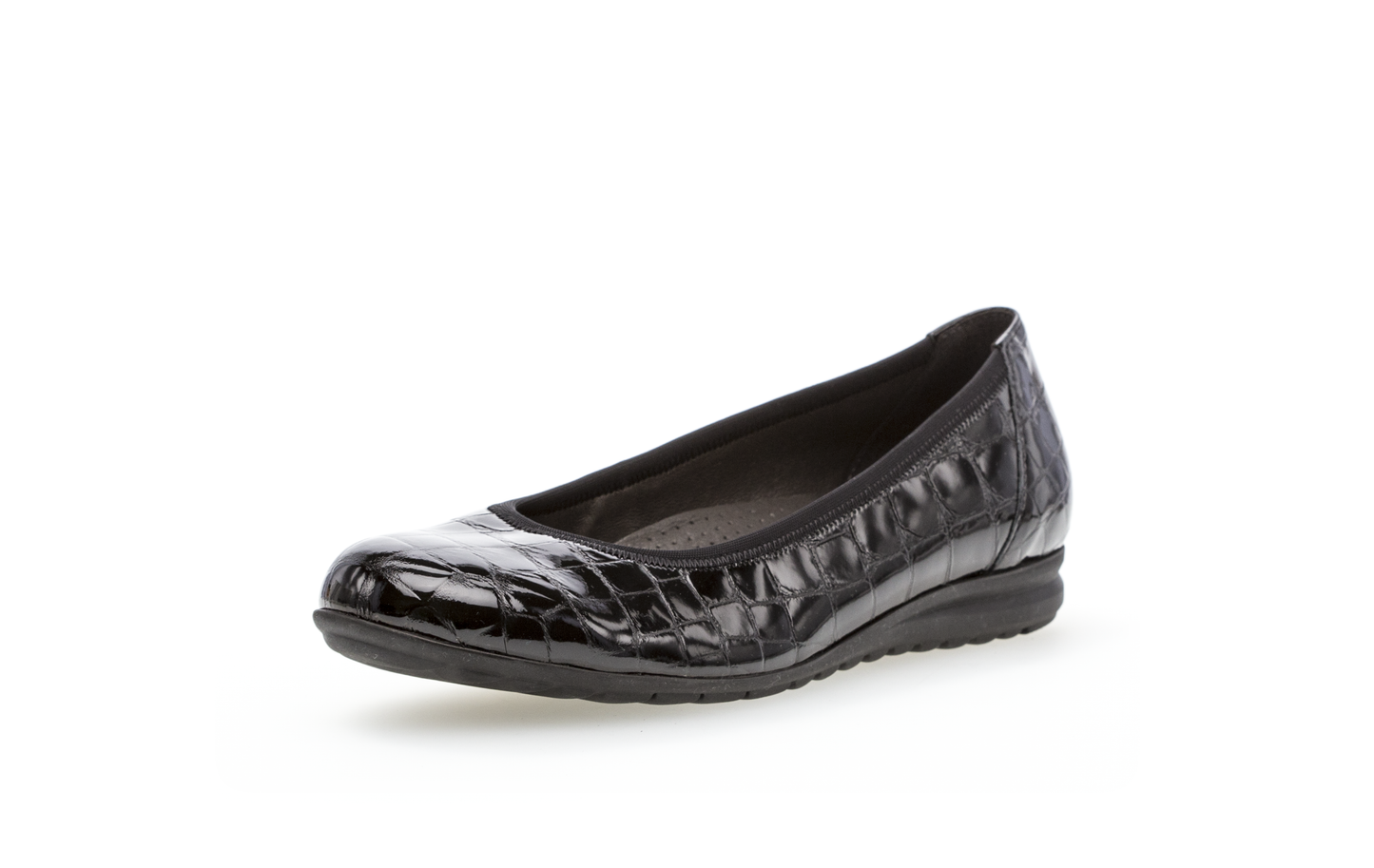 Gabor 32.620.87 Comfort Black Croc Slip On Pumps