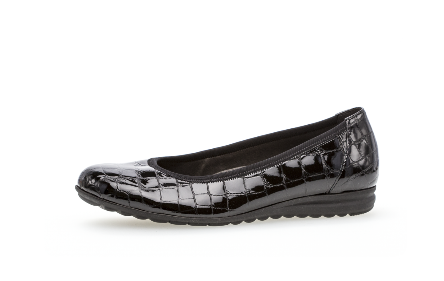 Gabor 32.620.87 Comfort Black Croc Slip On Pumps