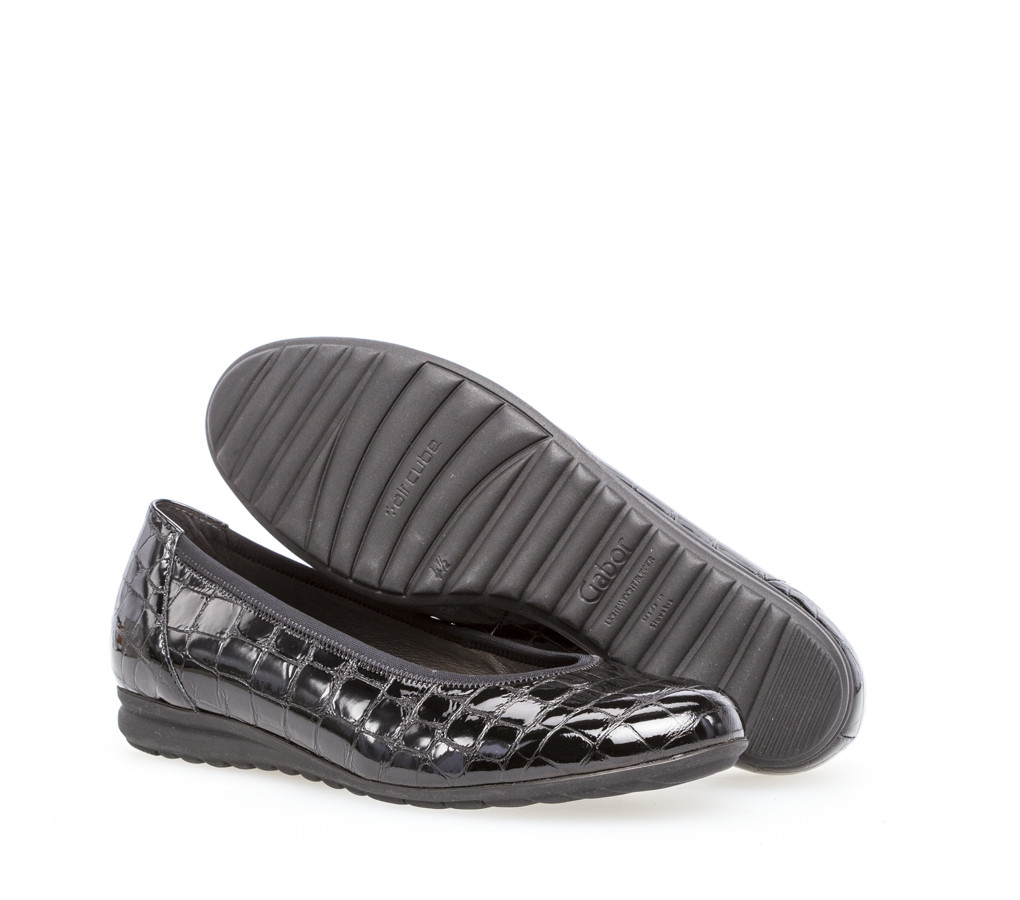 Gabor 32.620.87 Comfort Black Croc Slip On Pumps