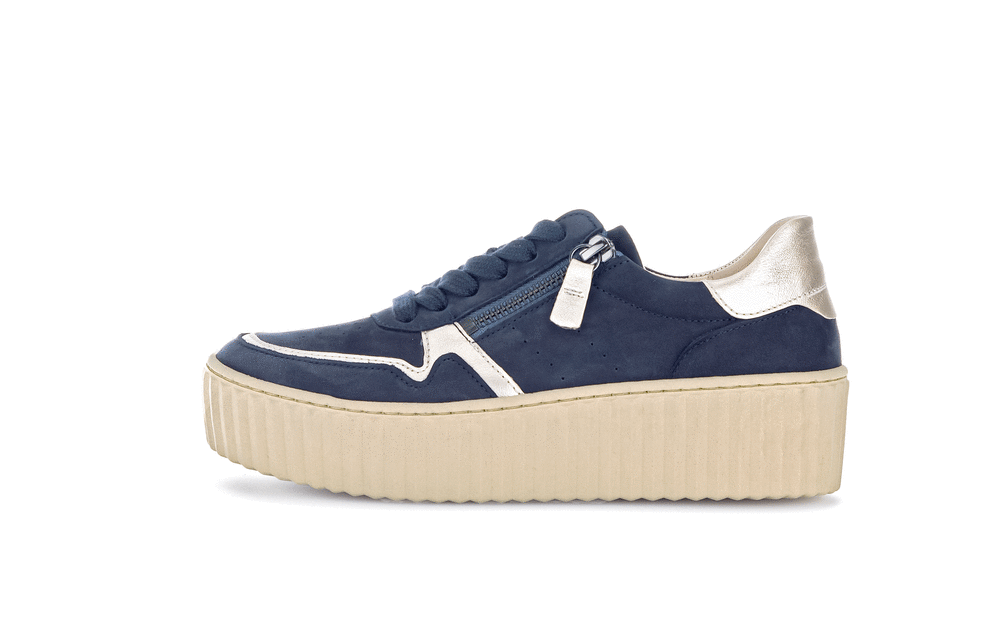 Navy blue and gold sneakers sales
