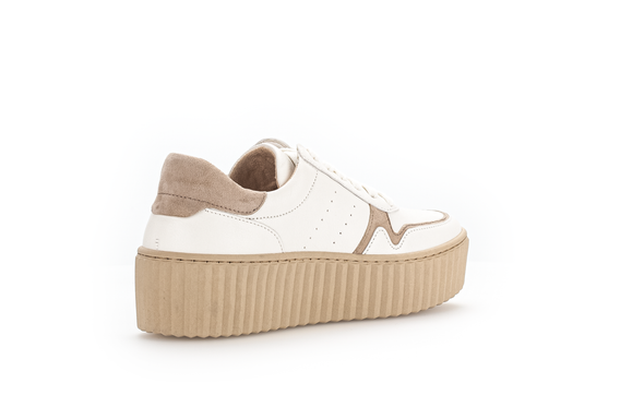 Gabor 33.202.20 Off White & Desert Tan Sole Trainers with Zip