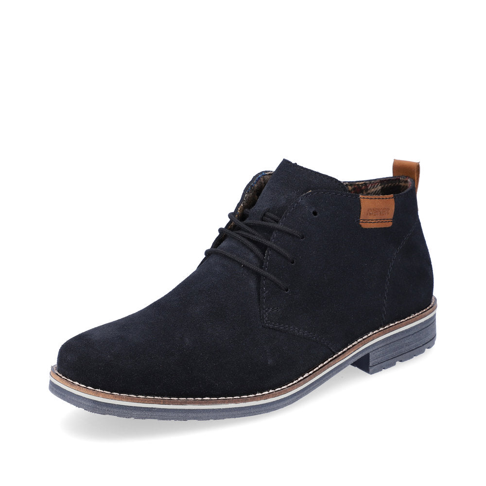 Rieker 33206-14 Navy Blue Suede Lace Boots