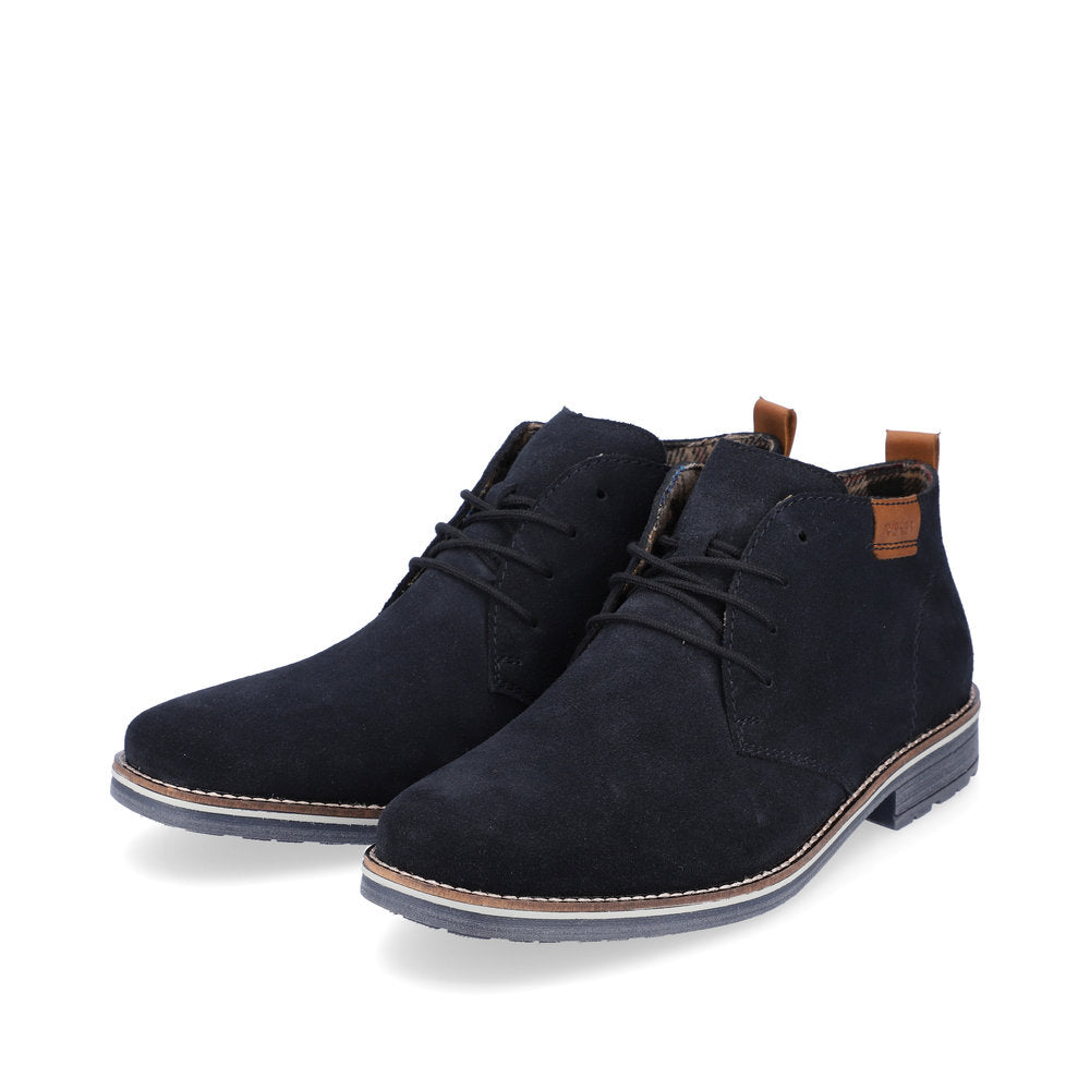 Rieker 33206-14 Navy Blue Suede Lace Boots