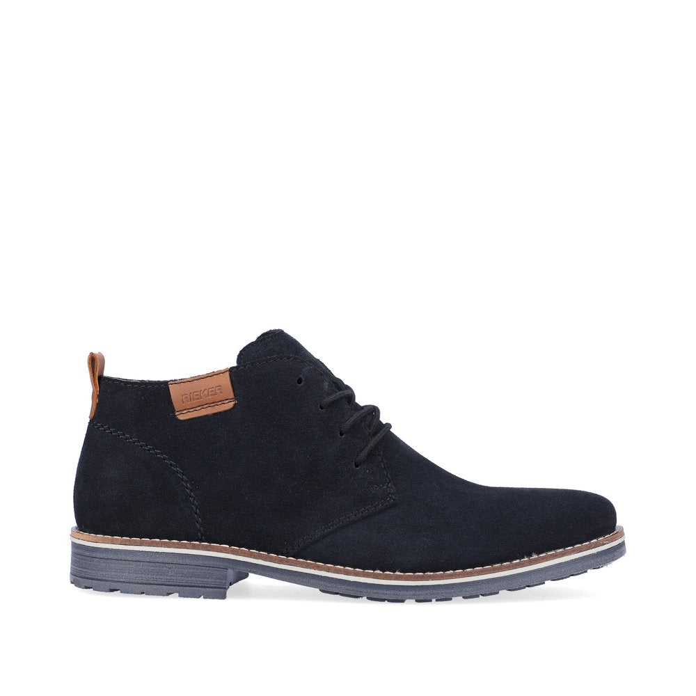 Rieker 33206-14 Navy Blue Suede Lace Boots