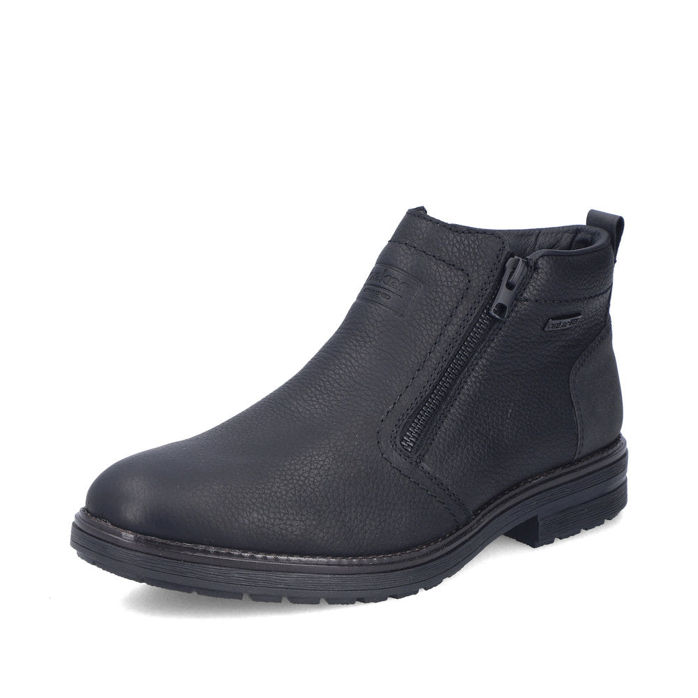 Rieker TEX 33452-00 Black Zip Boots with Lambswool Lining