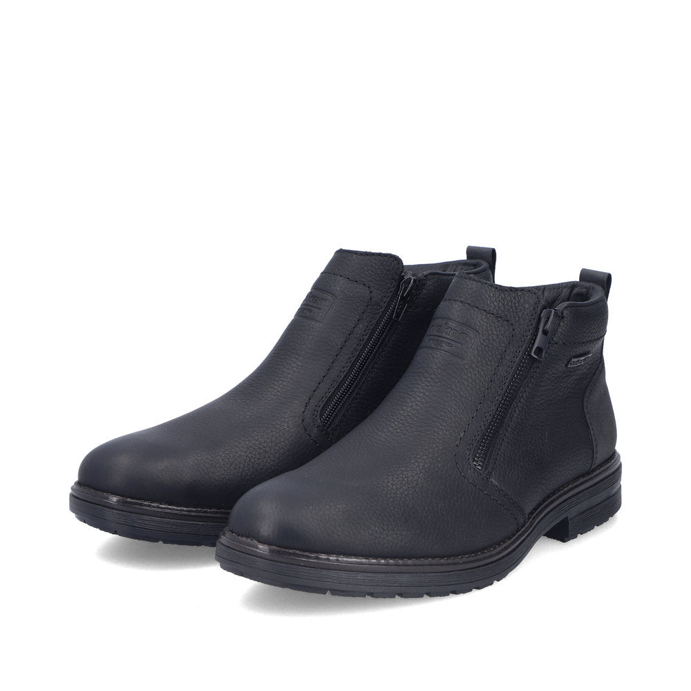 Rieker TEX 33452-00 Black Zip Boots with Lambswool Lining