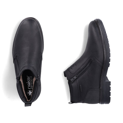 Rieker TEX 33452-00 Black Zip Boots with Lambswool Lining