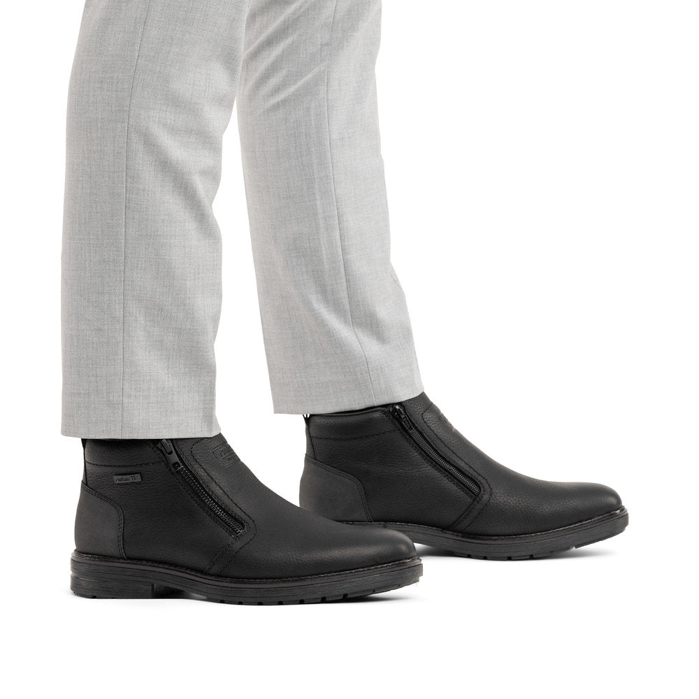 Rieker TEX 33452-00 Black Zip Boots with Lambswool Lining