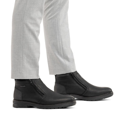 Rieker TEX 33452-00 Black Zip Boots with Lambswool Lining