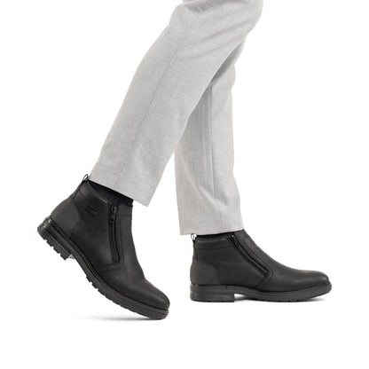 Rieker TEX 33452-00 Black Zip Boots with Lambswool Lining