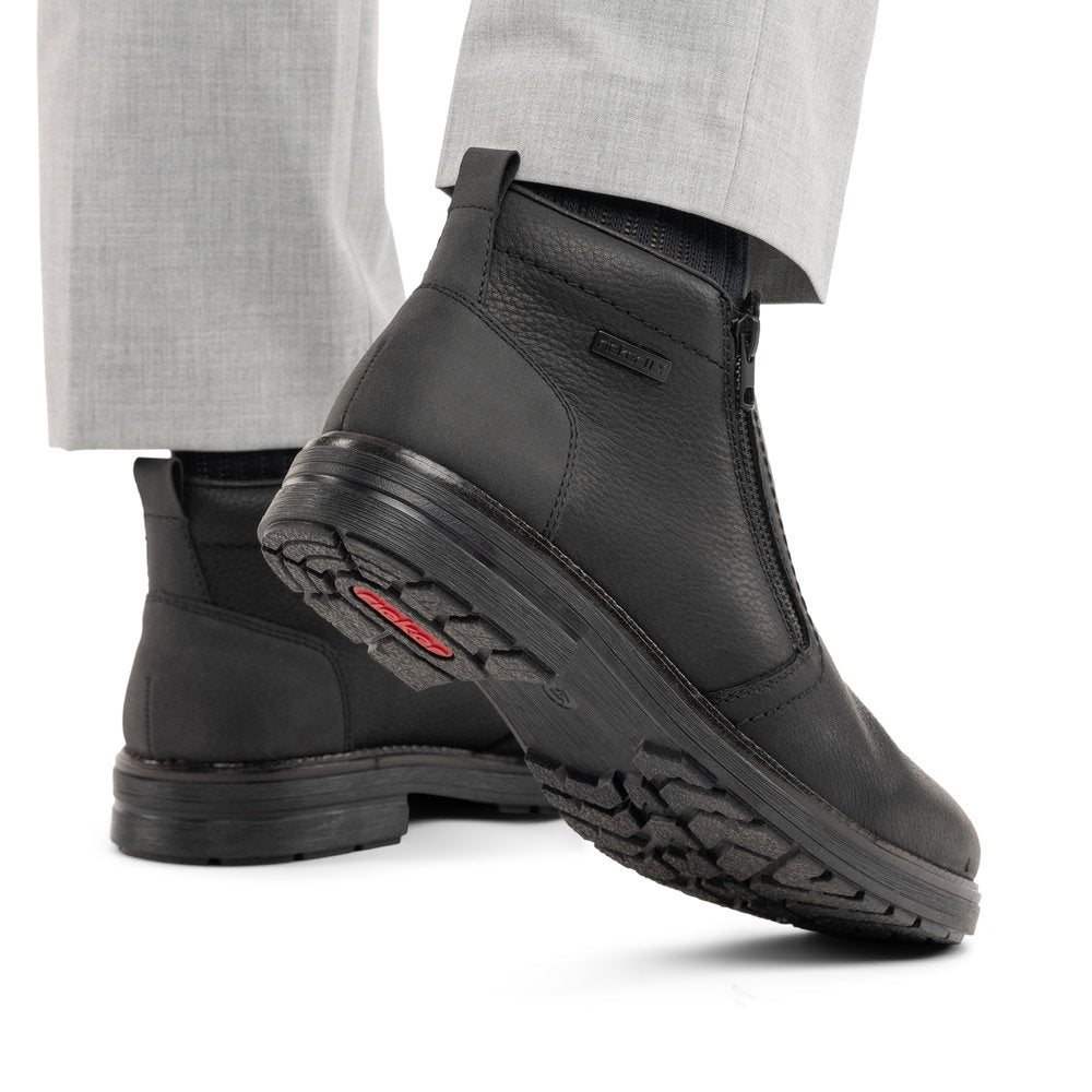 Rieker TEX 33452-00 Black Zip Boots with Lambswool Lining
