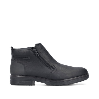 Rieker TEX 33452-00 Black Zip Boots with Lambswool Lining