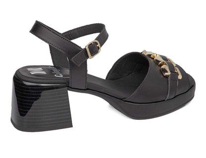 Callaghan 33503 Black Block Heel Slingback Sandals