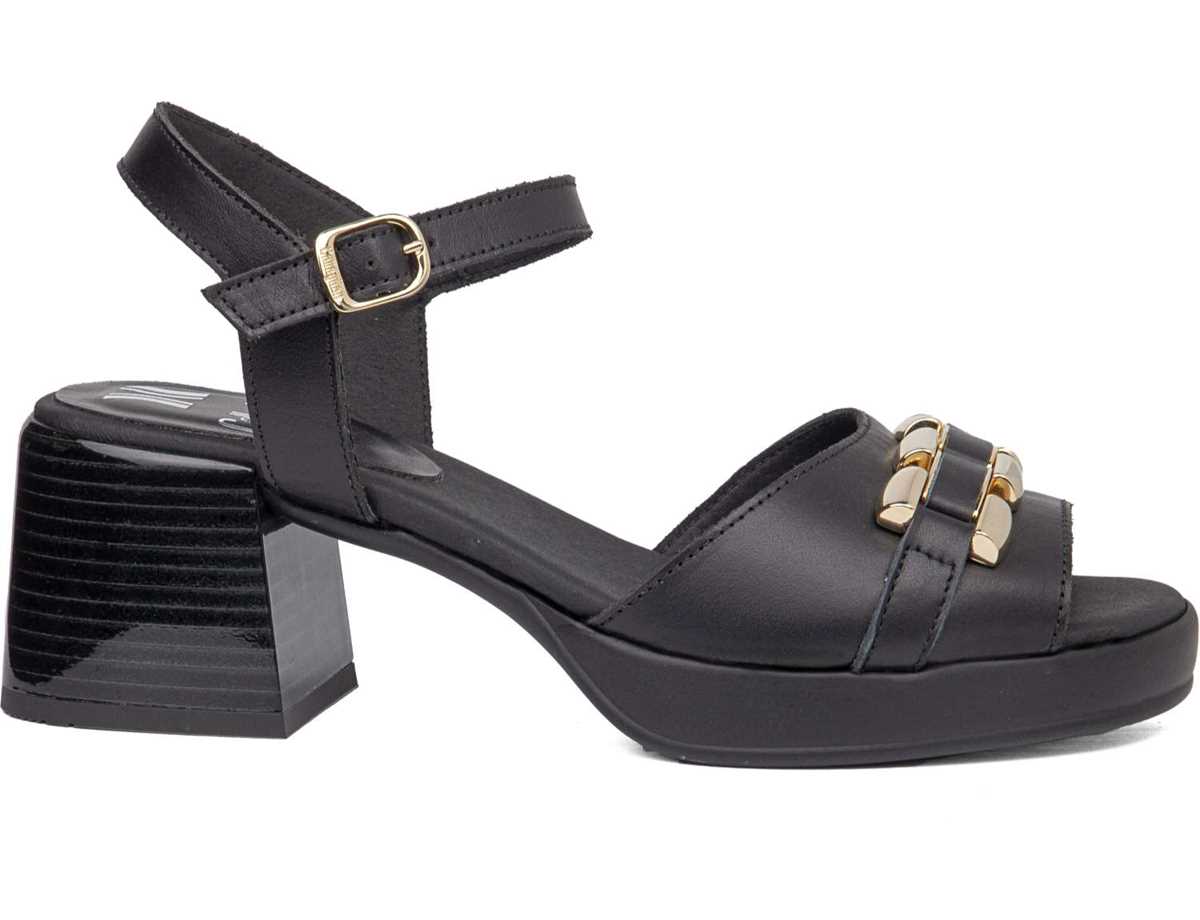 Callaghan 33503 Black Block Heel Slingback Sandals