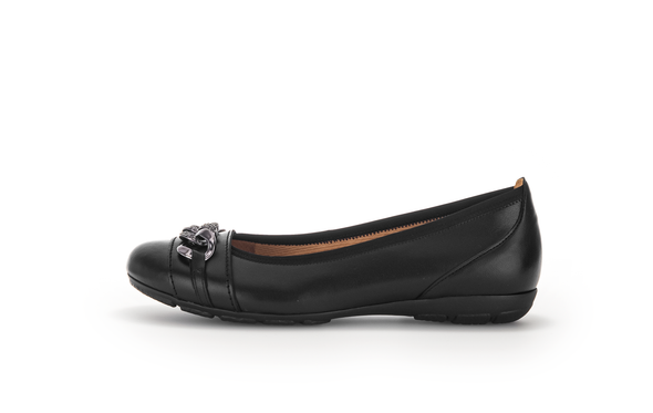 Gabor 34.160.27 Black Slip On Pumps with Chain