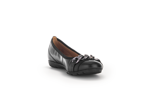 Gabor 34.160.27 Black Slip On Pumps with Chain