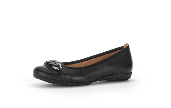 Gabor 34.160.27 Black Slip On Pumps with Chain
