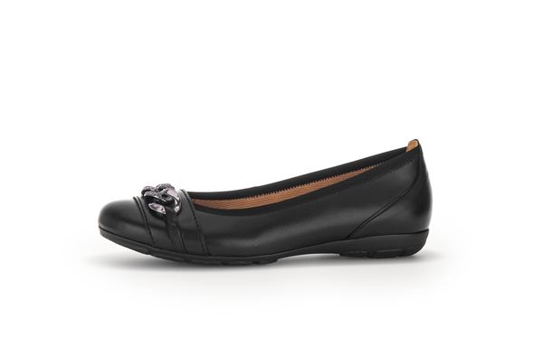 Gabor 34.160.27 Black Slip On Pumps with Chain