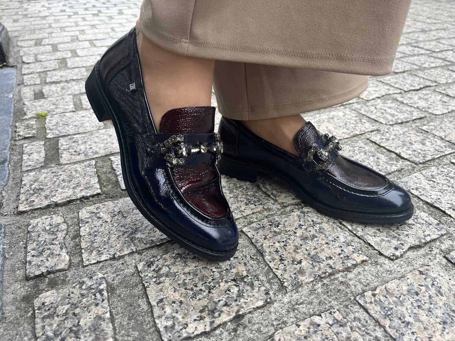 Dorking by Fluchos D9118 Nanna Marino, Burdeos & Black Slip On Shoes