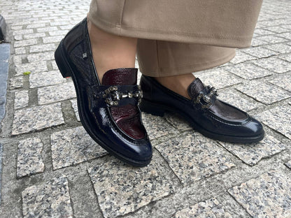 Dorking by Fluchos D9118 Nanna Marino, Burdeos & Black Slip On Shoes