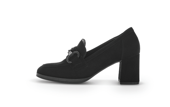 Gabor 35.292.17 Black Suede Slip On Block Heels