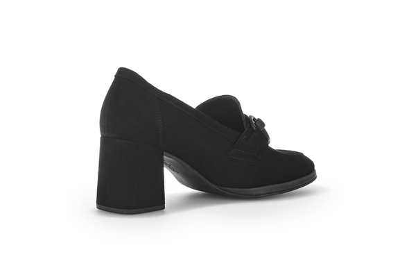 Gabor 35.292.17 Black Suede Slip On Block Heels
