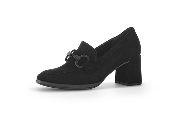 Gabor 35.292.17 Black Suede Slip On Block Heels