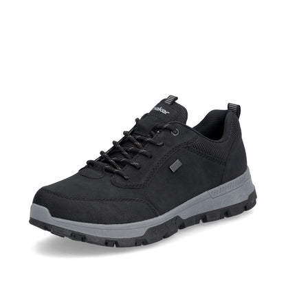 Rieker 35503-00 Black Tex Sneakers with Grey & Black Sole